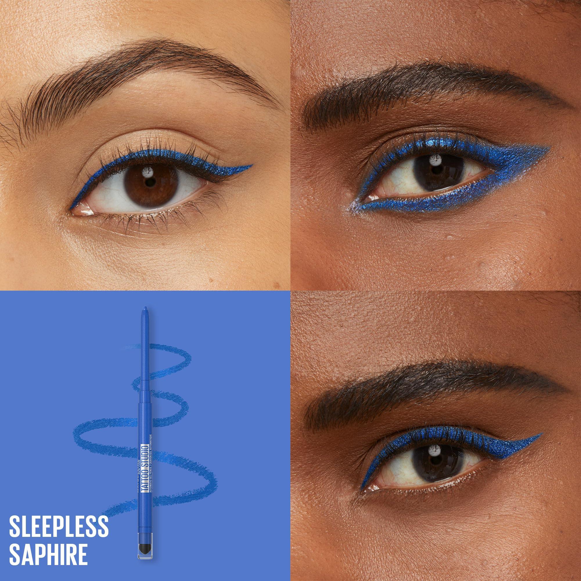 MAYBELLINE Maybelline Tattoo Studio Automatic Gel Pencil Waterproof Eyeliner, Blendable, Smudge Resistant, Matte Eyeliner For Up To 36HR Wear, Sleepless Sapphire