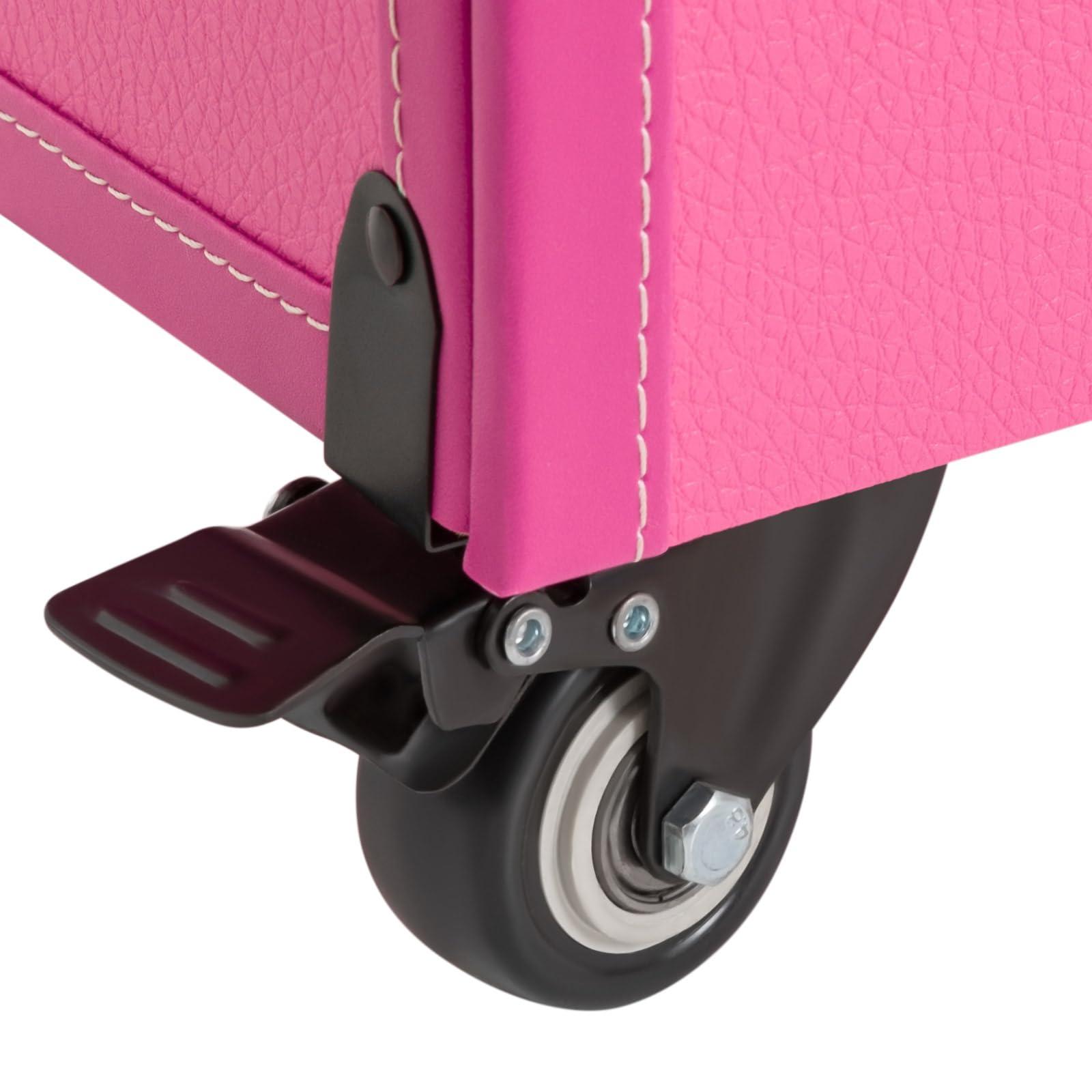 CapBoator 3 in 1 Professional Makeup Trolley Cart, Large Storage Rolling Makeup Case 4 Tray 2 Drawer, Lockable Cosmetic Train Case with Wheels, Salon Barber Case Traveling Cart for Hairstylist, Black (Purple)