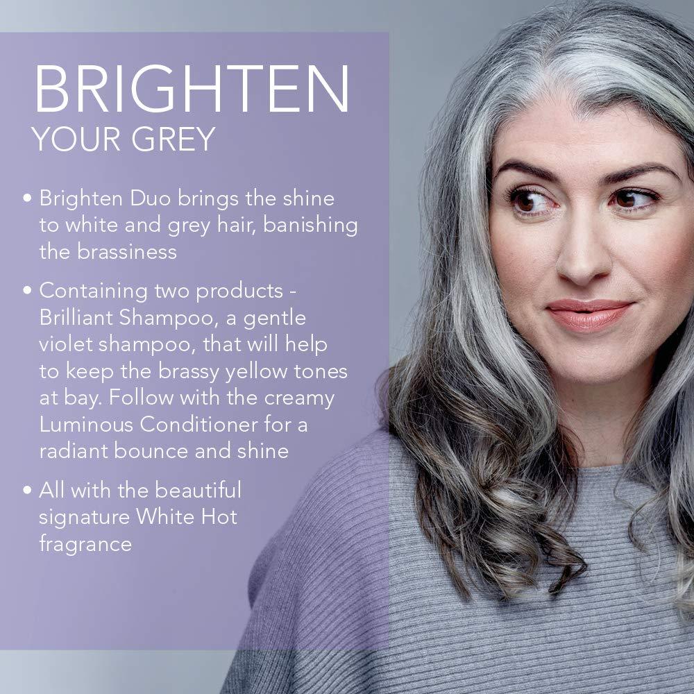 White Hot White Hot Brighten Duo: Brilliant Shampoo & Luminous Conditioner 200ml, lights up white & grey hair, banishes brassy tones, purple shampoo