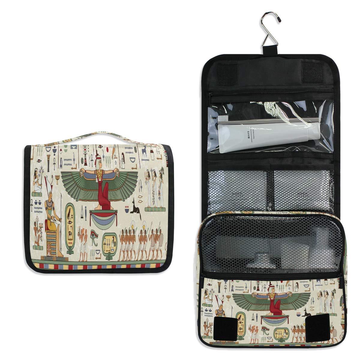 HMZXZ HMZXZ Hanging Travel Ancient Egypt Pattern Toiletry Bag Folding Bathroom Gym Organizer Portable Cosmetic Wash Bag for Women Girls