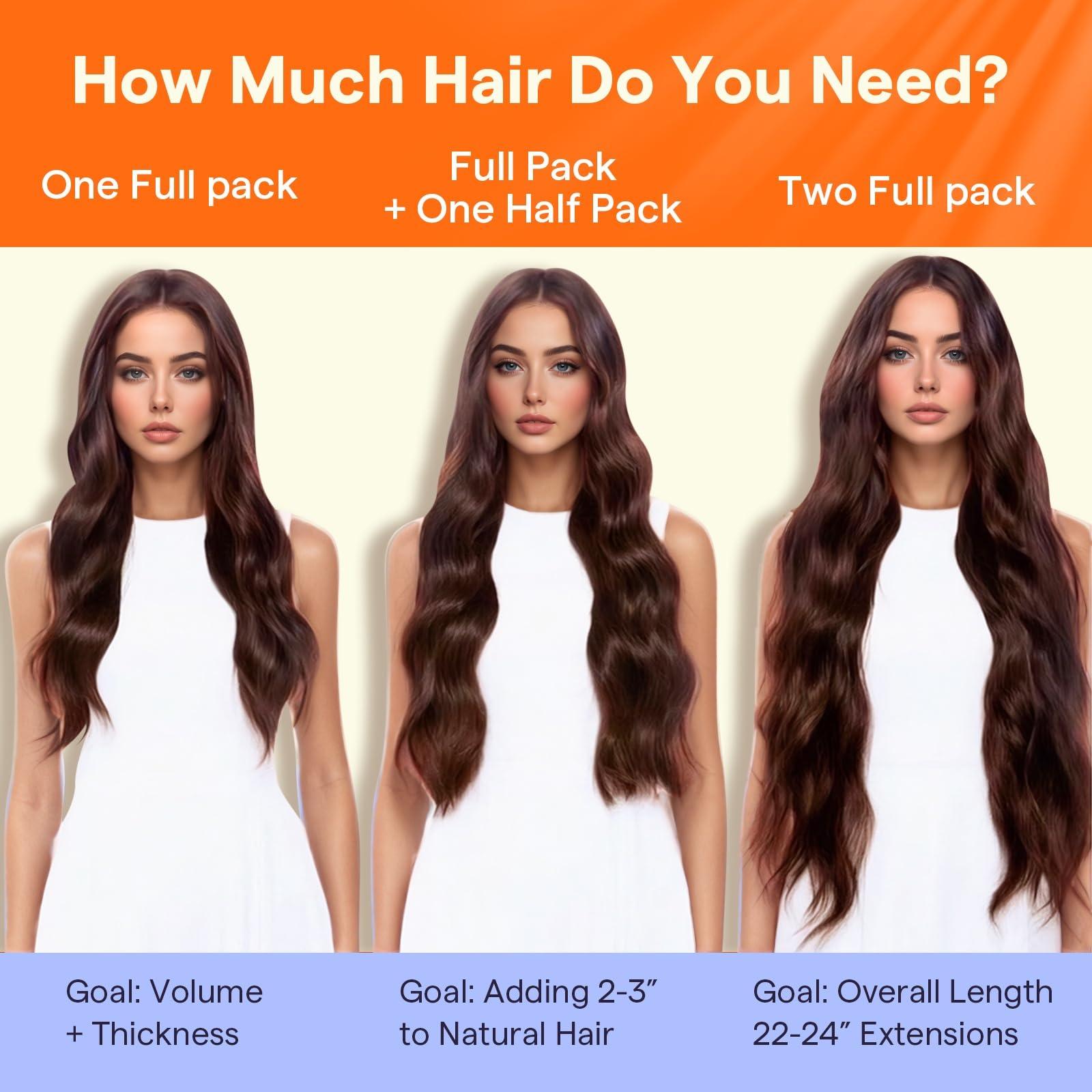 Full Shine Full Shine Auburn Hair Extensions Clip in Human Hair 10 Inch Short Clip in Hair Extensions Red Hair Clip in Real Hair Extensions Invisible Hair Extensions 7 Pcs