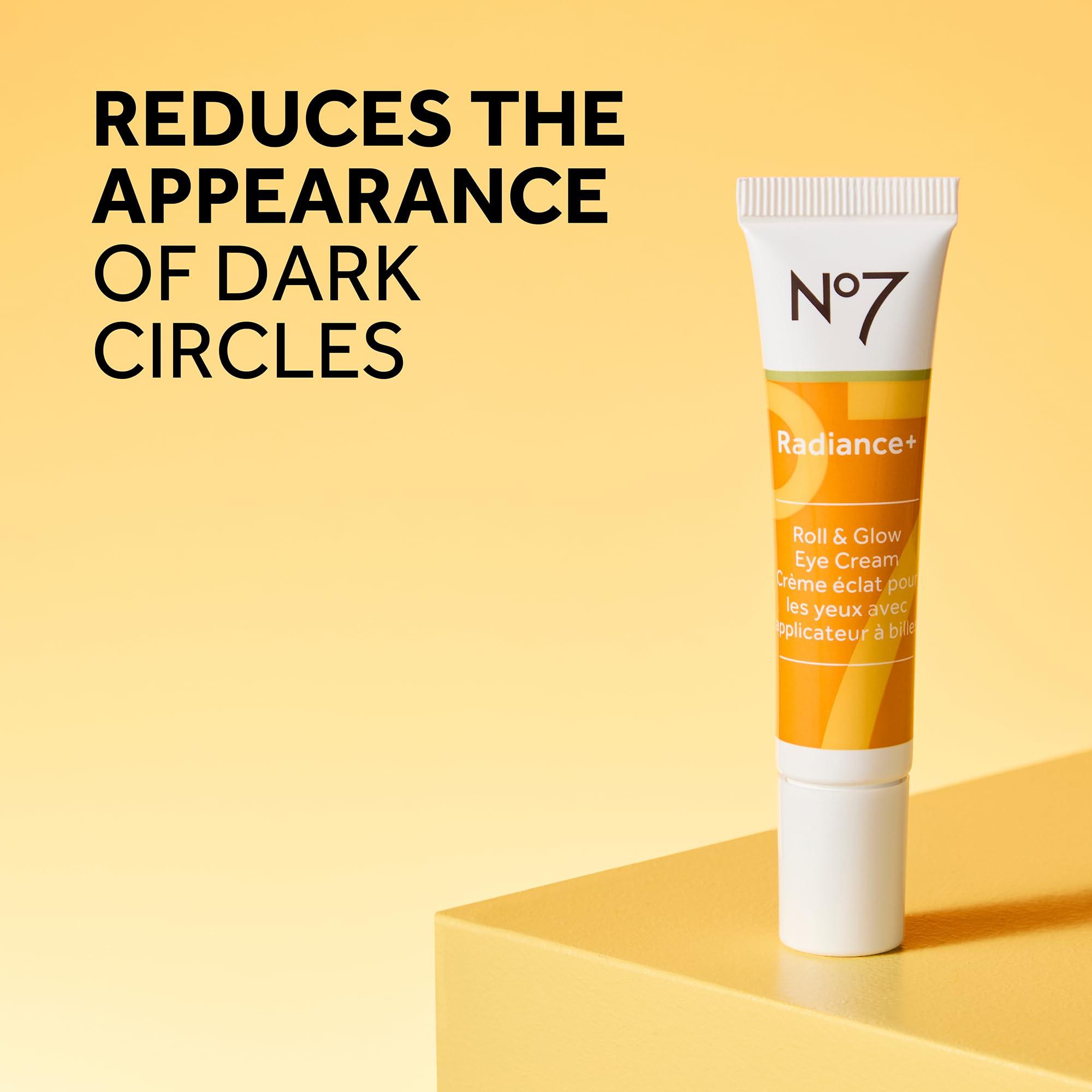 No7 No7 Radiance+ Roll & Glow Eye Cream - Reviving & Illuminating Under Eye Cream Eye Roller - Color Correcting Vitamin C + Caffeine Eye Cream for Dark Circles, Puffiness & Dullness (15ml)