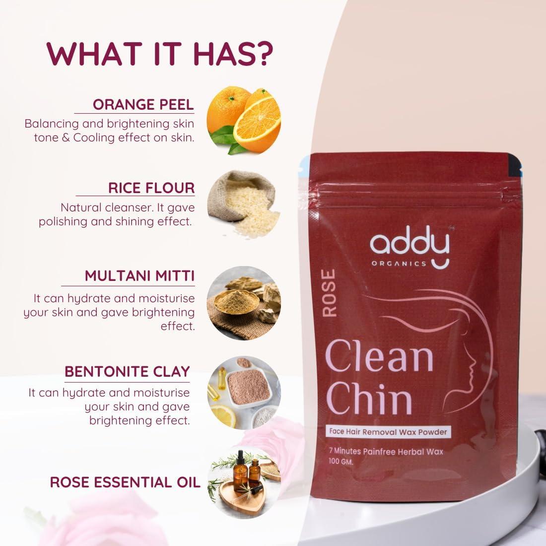 SHIVEEX STORE Herbal Face Wax Powder for Women (Rose) 7 minute Natural Painless Instant Hair Removal Cleans Dead Skin Cells D-Tan & Skin Unwanted Hair Organic Facial Wax Powder 100g, White