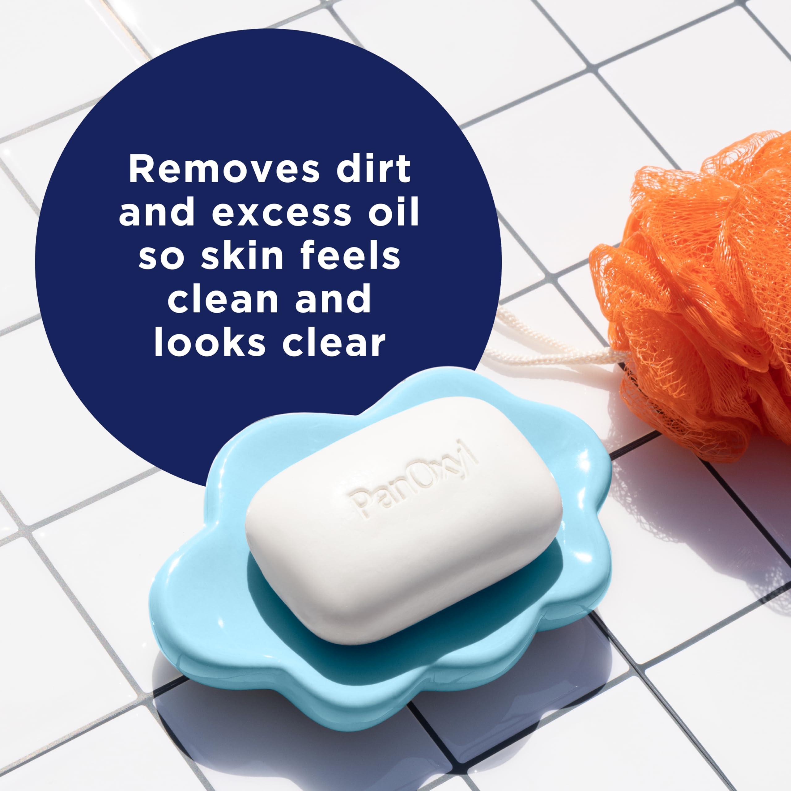 PanOxyl PanOxyl Acne Treatment Bar with 10% Benzoyl Peroxide, Maximum Strength Bar Soap for Face, Chest and Back, Benzoyl Peroxide Soap Body Wash, Vegan, For Acne Prone Skin, 4 oz