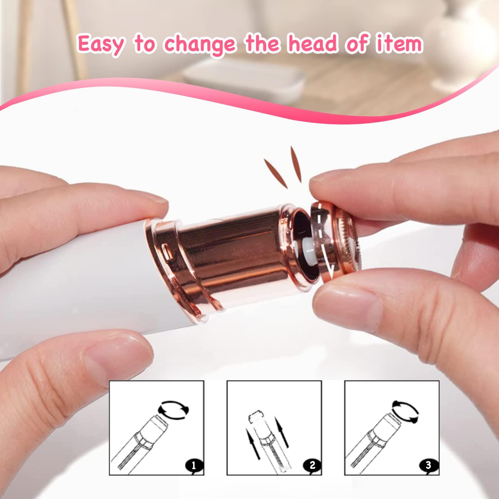 NOBVEQ Flawless replacement heads, Women Facial Hair Remover Replacement Heads Generation 2 for Finishing Touch Flawless Facial Hair Removal Tool for Face, Double Halo Painless and Smooth, 4 Count