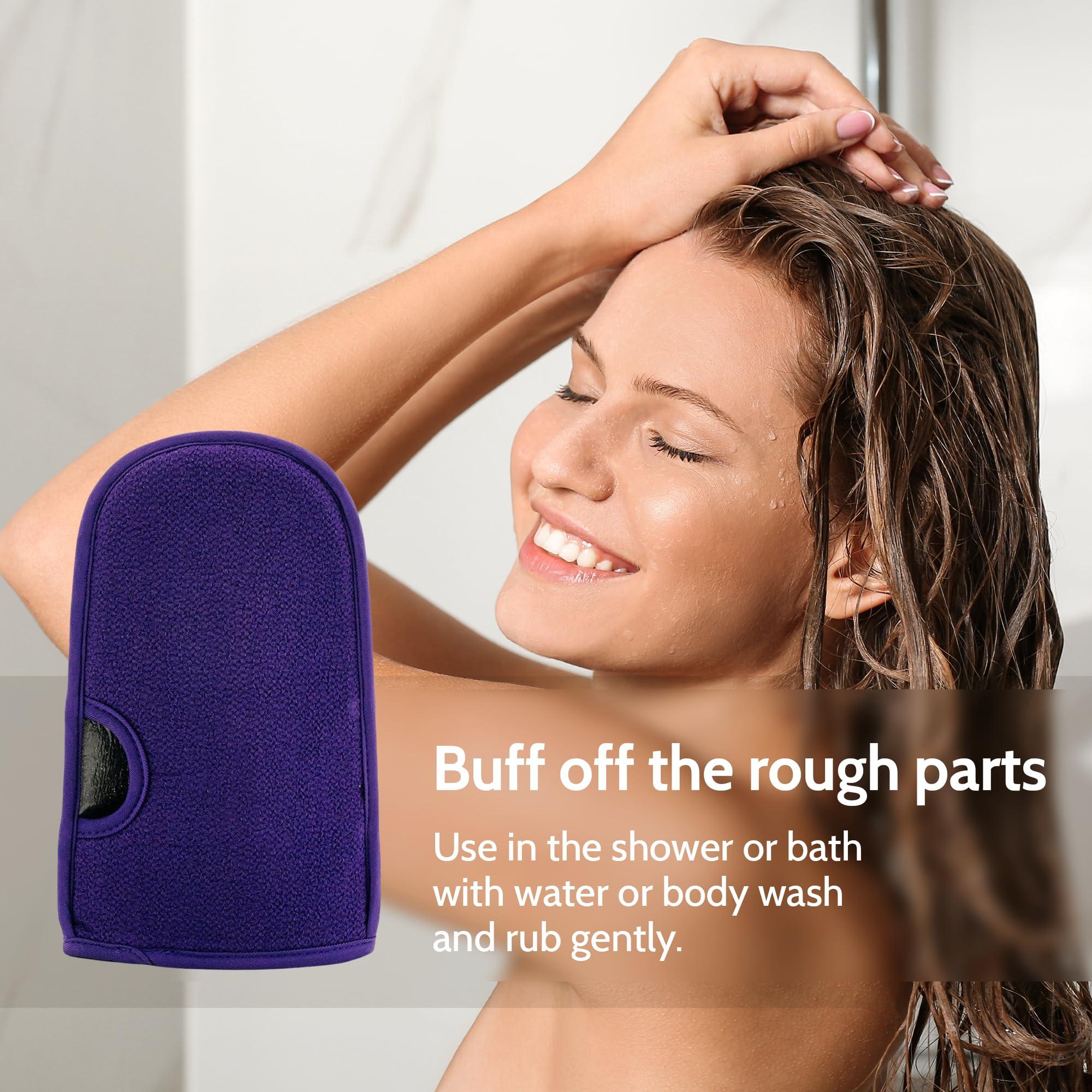 Fake Bake Fake Bake In The Buff Exfoliating Mitt - Washable Reusable Self Tanner Lotion, Spray or Foam Prep Glove for Buffed Tan-Ready Skin - Dead Skin Remover, Buffer, Smoother - 1 Professional Mitt