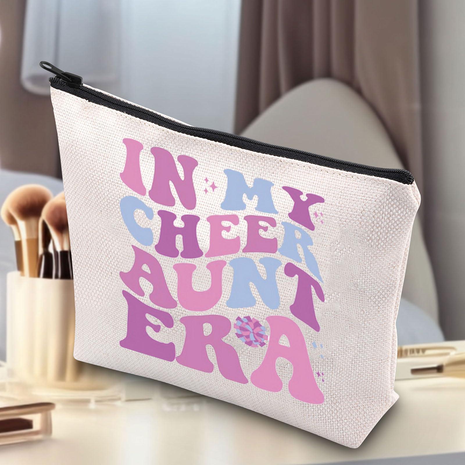 G2TUP G2TUP Cheer Aunt Makeup Bag Cheer Mom Gifts In My Cheer Aunt Era Zipper Pouch Cheerleading Gifts (Cheer)