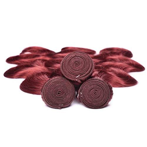 FEEL ME 8A Mink Brazilian Hair Weave 3 Bundles Unprocessed Brazilian Body Wave Virgin Hair Extension Color 33 Human Hair Bundles(14 16 18)