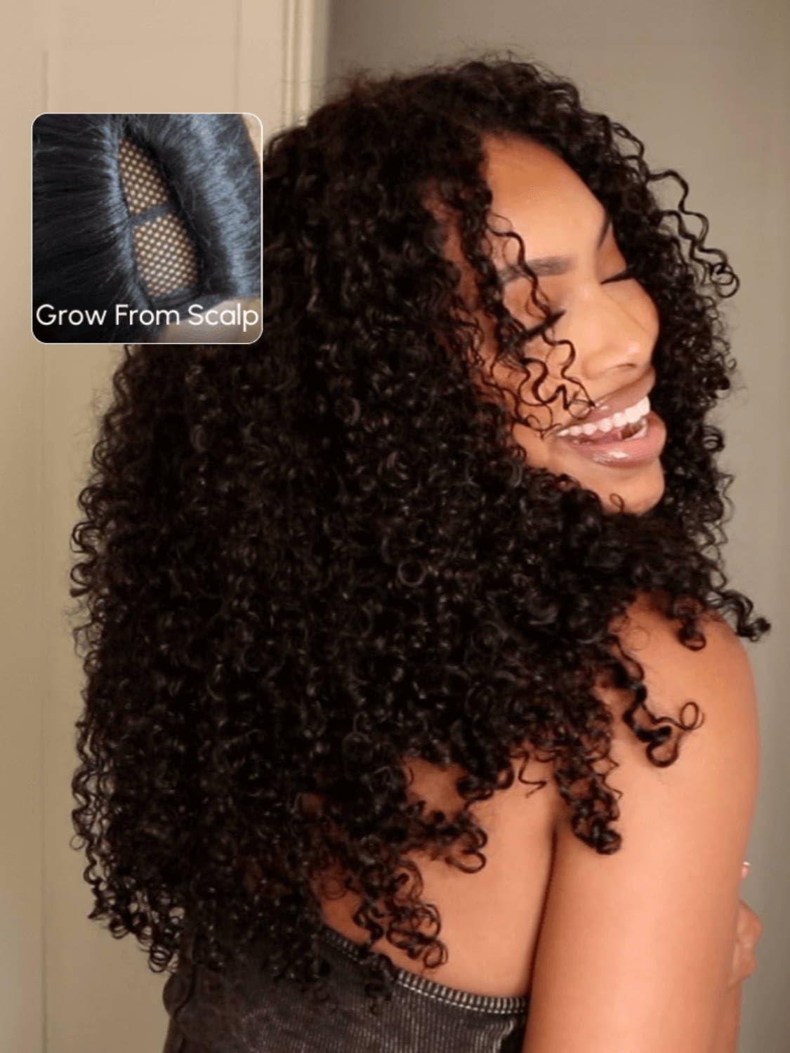 Beauty Forever Beauty Forever V Part Wig Human Hair Curly EasiContour Vpart Wigs No Leave Out Glueless Upgraded U Part Wigs for Women Clip In Half Wig None Lace Front Wigs Natural Color 150% Density 20inch
