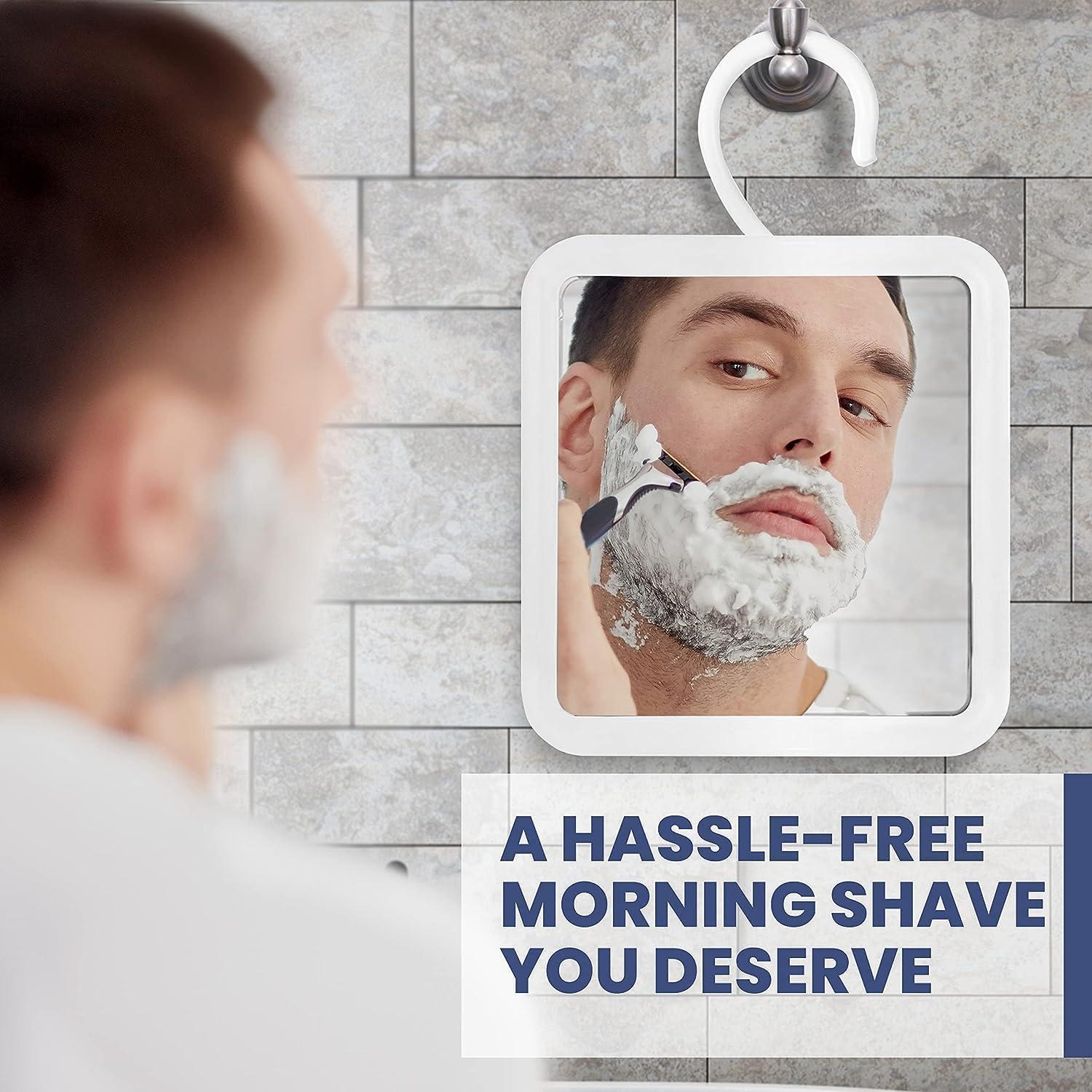 MIRRORVANA MIRRORVANA Hangable Fogless Shower Mirror for Shaving with 360 Swivel Hook for Hanging - Anti Fog and Shatterproof 6.3\" x 6.3\" Surface