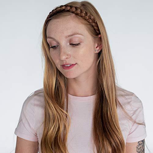 MADISON BRAIDS Madison Braids 2 Pack Women's Lulu Two Strand Headband Hair Braid Synthetic Hair Piece Extension - Golden Red