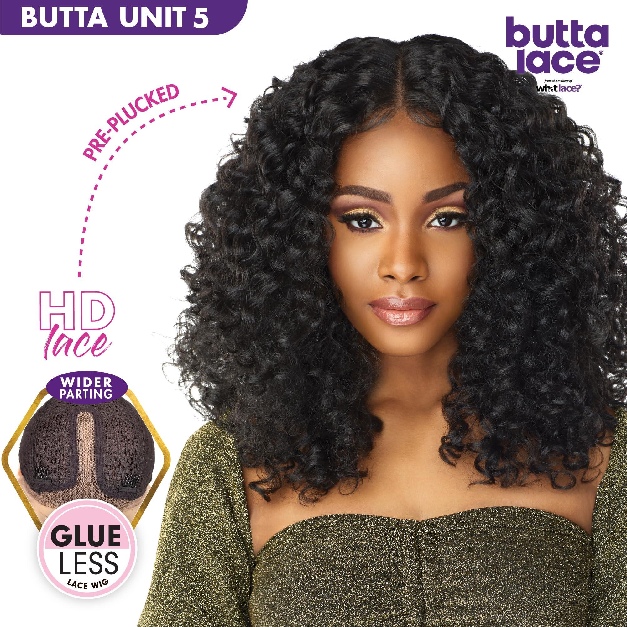 Sensationnel Sensationnel Butta lace wigs - unit 5 extra wide 5 inch deep parting synthetic preplucked hairline glueless lacefront (1 JETBLACK)