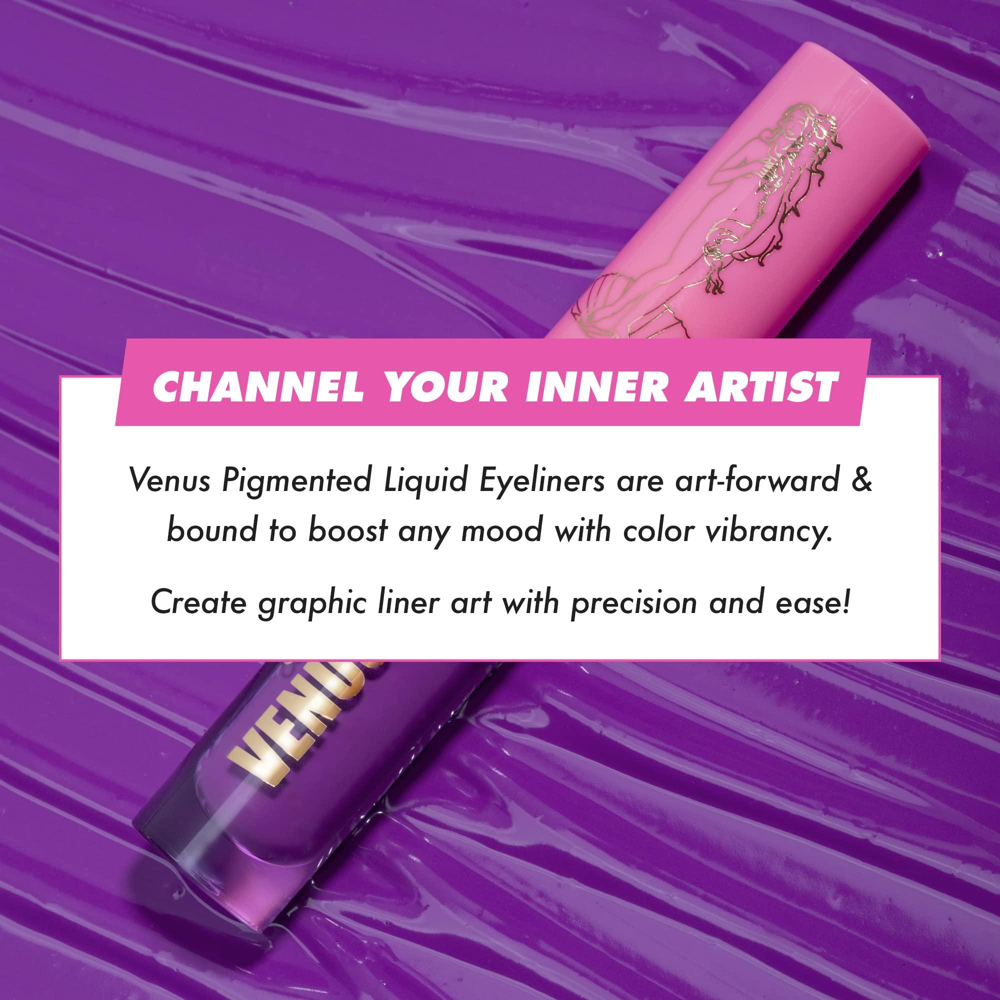 Lime Crime Lime Crime Venus Pigmented Liquid Eyeliner with Precision Brush, Wisteria (Vivid Purple) - Ultra Matte Water-Based Formula is Long-Lasting, Smudge-Proof & Quickly Dries - Vegan & Cruelty-Free