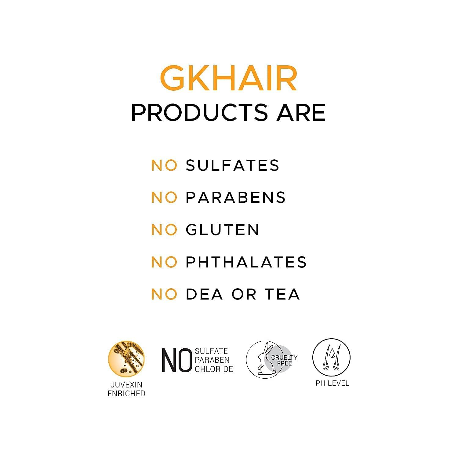 GK HAIR GK Hair Global Keratin Moisturizing Shampoo And Conditioner 300ml With Cashmere Serum 50ml And Free Argan Oil Serum 10ml For Dry Curly Thick Frizzy Damage Unmanageable Hair - Sulfate And Paraben Free