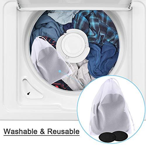 SIQUK SIQUK 24 Pieces Reusable Cotton Rounds Black Makeup Remover Pads Layers Washable Organic Bamboo Cleansing Cloth Pads with Laundry Bag for Eye Makeup Remove Face Wipe