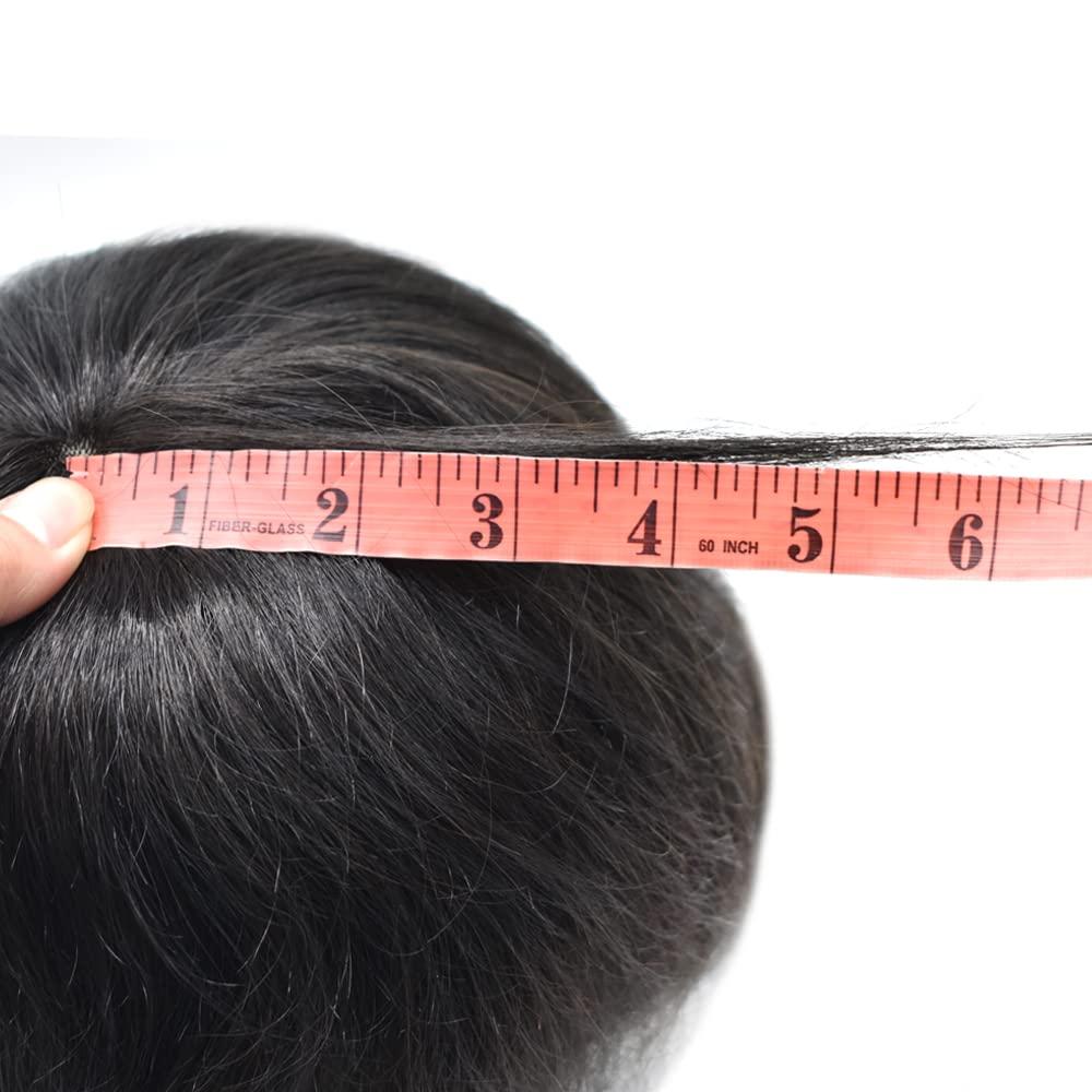 Generic Lace Hair Replacement System For Mens Toupee Hair Pieces Man Hair Systems Mens Toupee 100% Real Human Hair Protesis Capilar Para Hombre 6X9#1B10#1B Off Black+10% Grey 120% Density