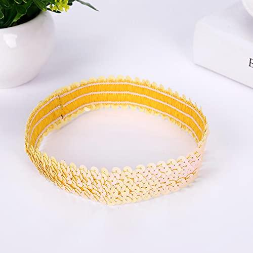 HFGN Hair Ornament Girl Stretch Sequin Headband Sequin Headband Glitter Headband Grabbing Hairstyle Sequin Headband Yellow