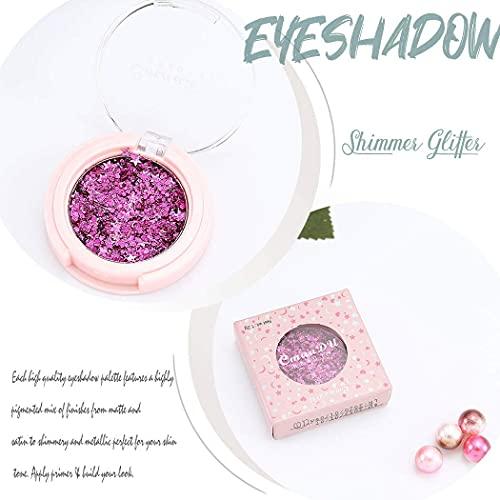 Edanta Edanta Glitter Eye shadow Shimmer Eyeshadow High Pigment Eyeshadows Waterproof Long lasting Eyes Makeup Colorful Party Cosmetics Halloween Eyeshadows for Women and Girls Pack of 1 (Pink 6)