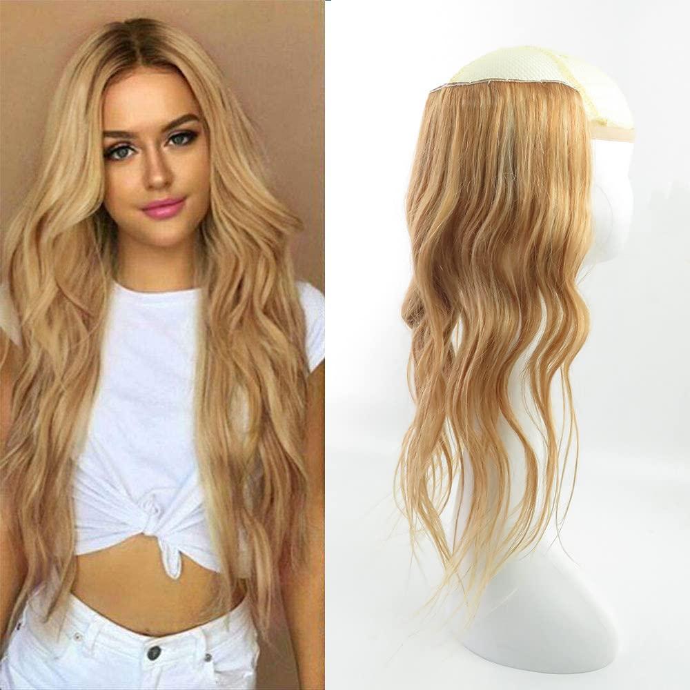 RemeeHi RemeeHi Thick Long Wavy One Piece Clips in 100% Real Human Hair Extension Easy Wear Traceless Hairpieces for Women Thin Hair 26 Inch-120g #16 Light Blonde