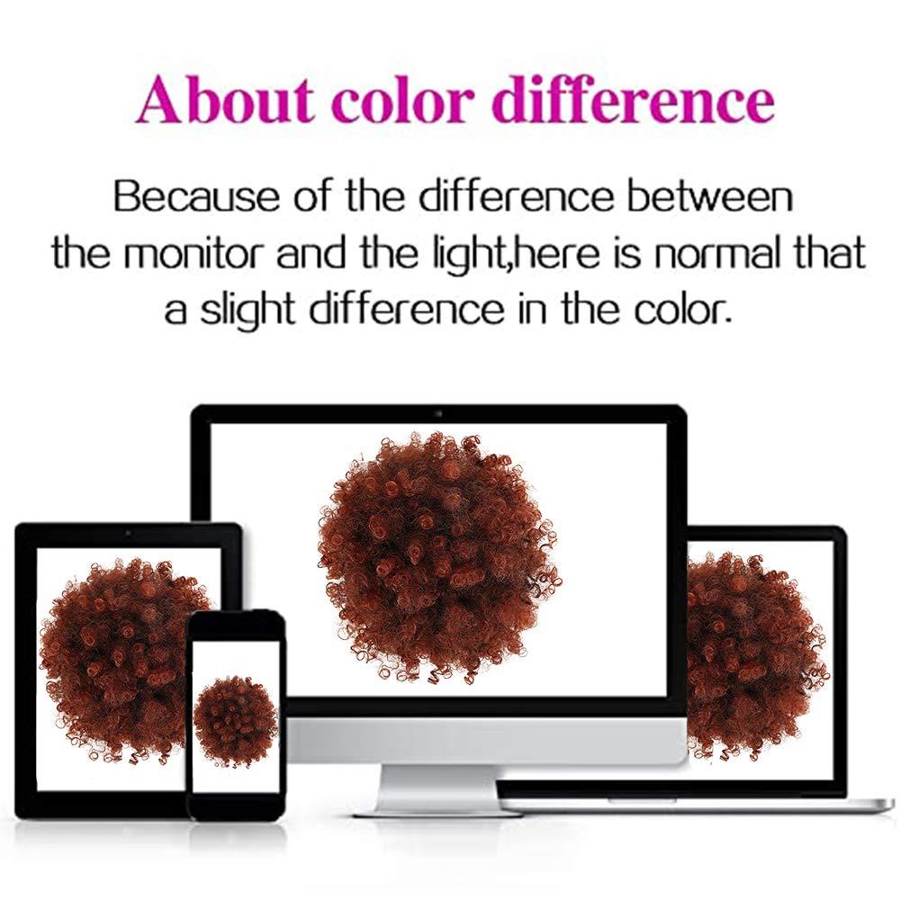 LEOSA LEOSA High Puff Afro Ponytail Drawstring Short Afro Kinky Curly Pony Tail Clip in on Synthetic Curly Hair Bun Made of Fiber Puff Ponytail Wrap Updo Hair Extensions with Clips(Watermelon Red)