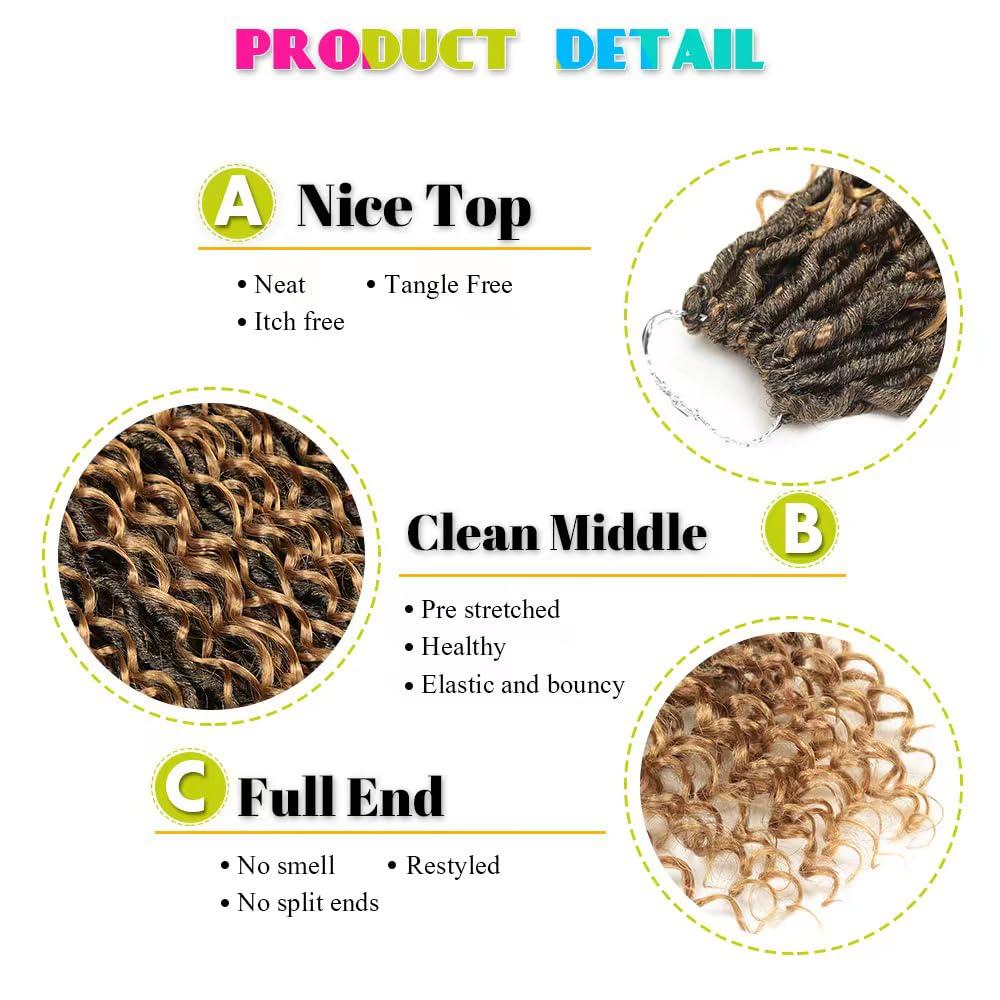 goodear Goddess Locs Crochet Hair for Black Women 6 Packs Faux Locs Crochet Hair Culy Boho Style Braids, River Locs Crochet Hair with Curly Ends (26inch, 26inch (pack of 6)4#)