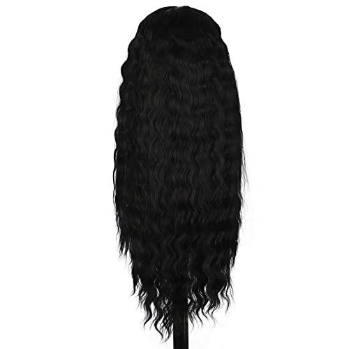 Wiginway Wiginway Long Black Wig, Long Water Wave Curly Wigs for Women, Middle Part Wig Natural Looking for Daily Party Use, 26 Inch