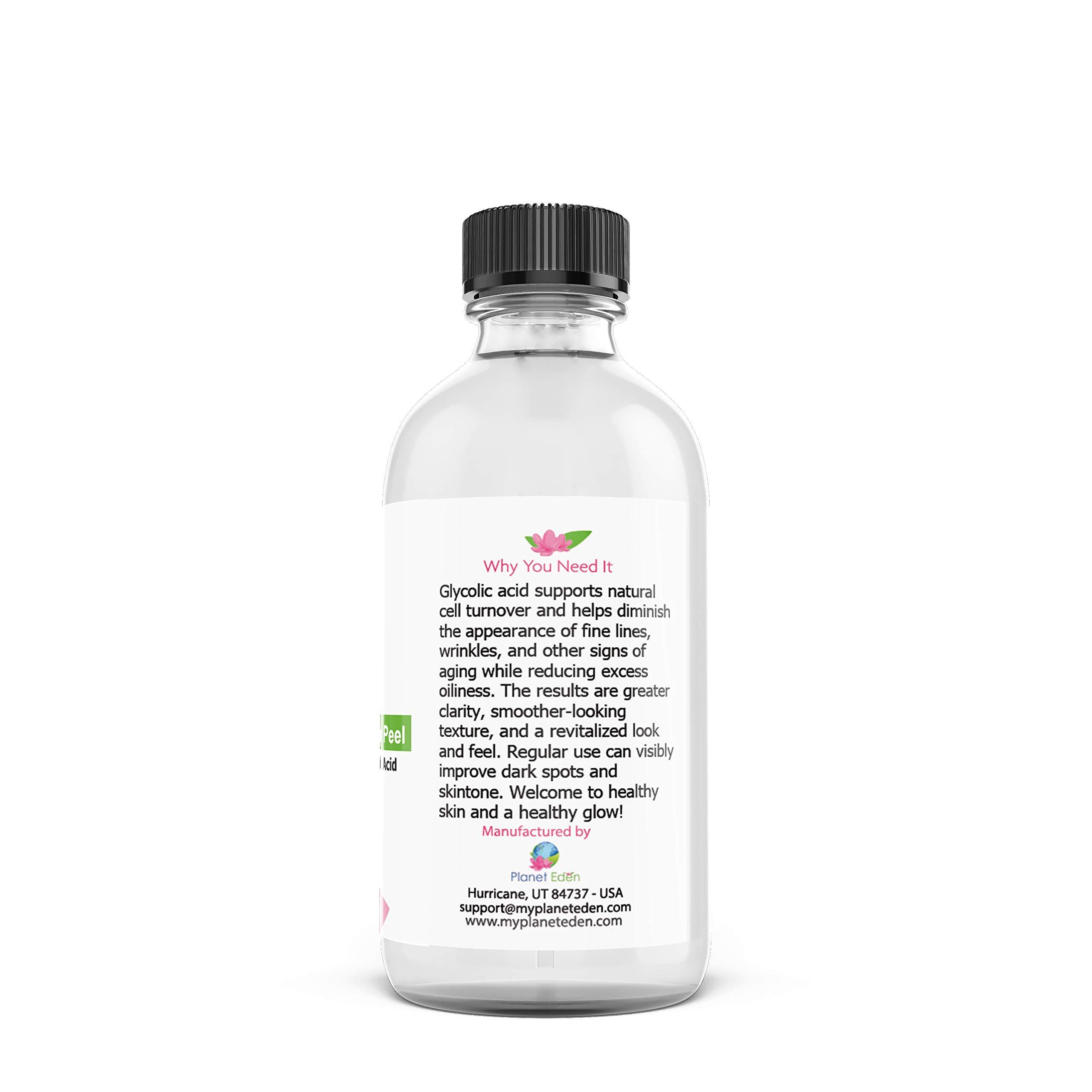 Planet Eden Planet Eden 30% Glycolic AHA Acid Skin Chemical Peel Kit with Fan Brush for Diminishing Sun Damage, Dark Spots, Fine Lines, Wrinkles - Anti Aging AHA Peel