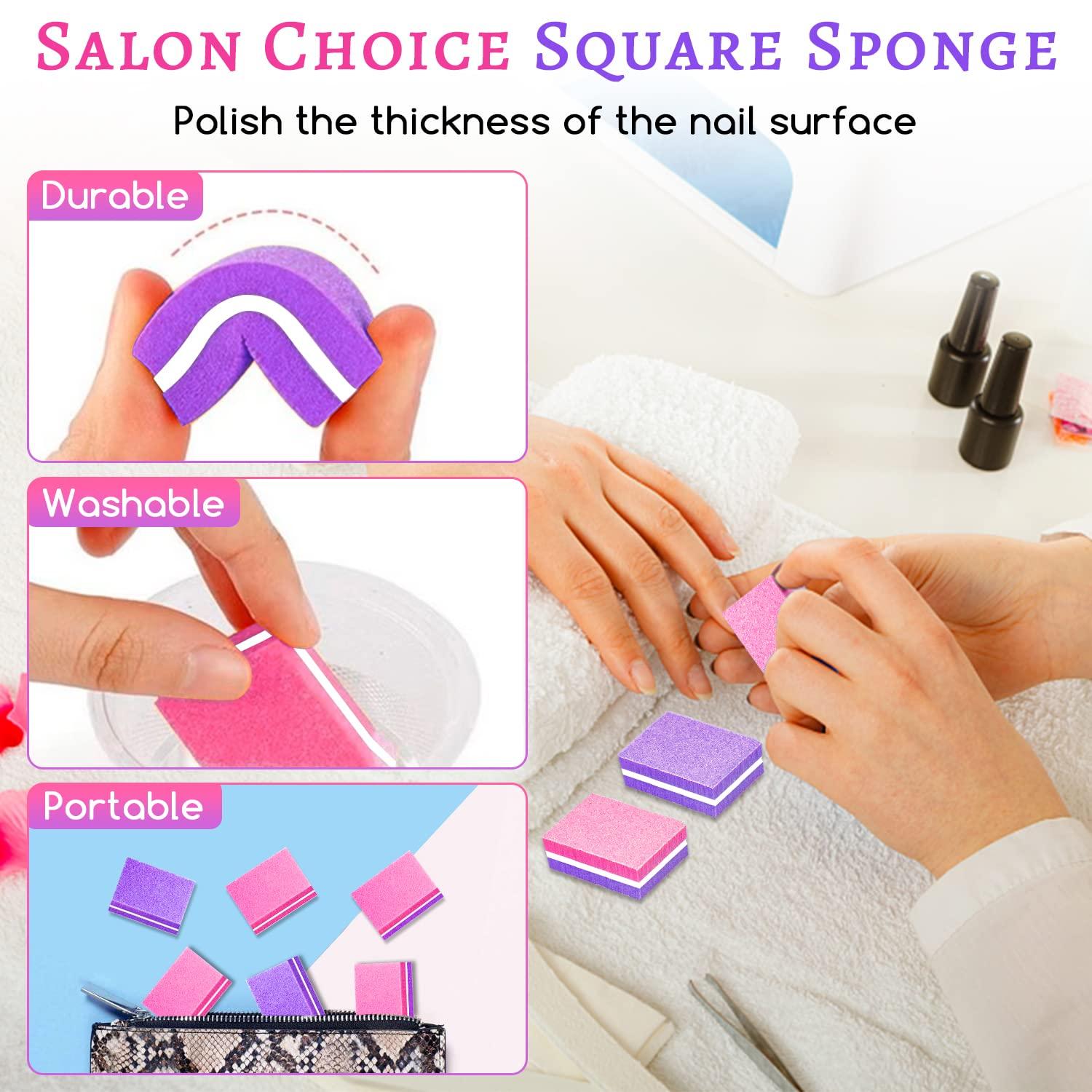 BLESWIN 50Pcs Mini Nail Buffers - 100/180 Grit Nail Buffers Bulk for Natural Nails and Gel Polish, Nails Buffering, Portable Double-Sided Nail Buff Set for Buffing and Smoothing Nails (Pink)