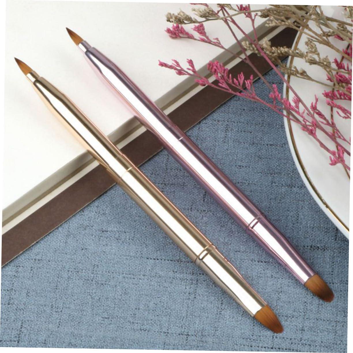 balacoo Balacoo 4 Pcs Double Ended Lip Brush Makeup Lip Brush Lipstick Brush Retractable Eye Lipstick Brush, 15x1cmx2pcs