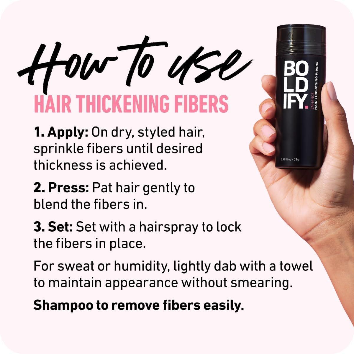 Boldify BOLDIFY Hair Fibers (12g) - Fill In Thinning and Fine Hair for an Instantly Fuller, Thicker Look - 14 Shades for Women & Men - Light Brown