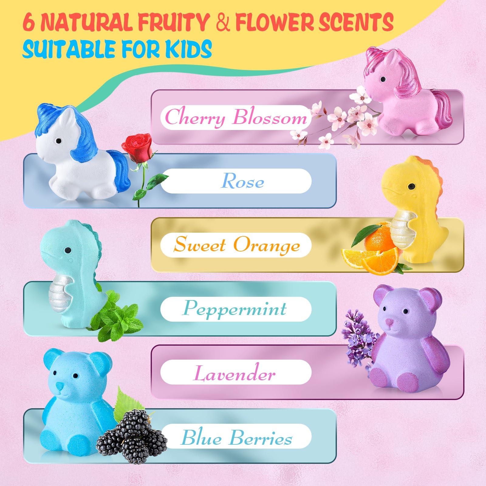 Perjoy Perjoy Bath Bombs for Kids, Organic Bubble Bath Kids Bath Bombs for Girls & Boys, Valentine Easter Christmas Basket Stuffers, Teen Girl Gifts Trendy Stuff, Party Favors