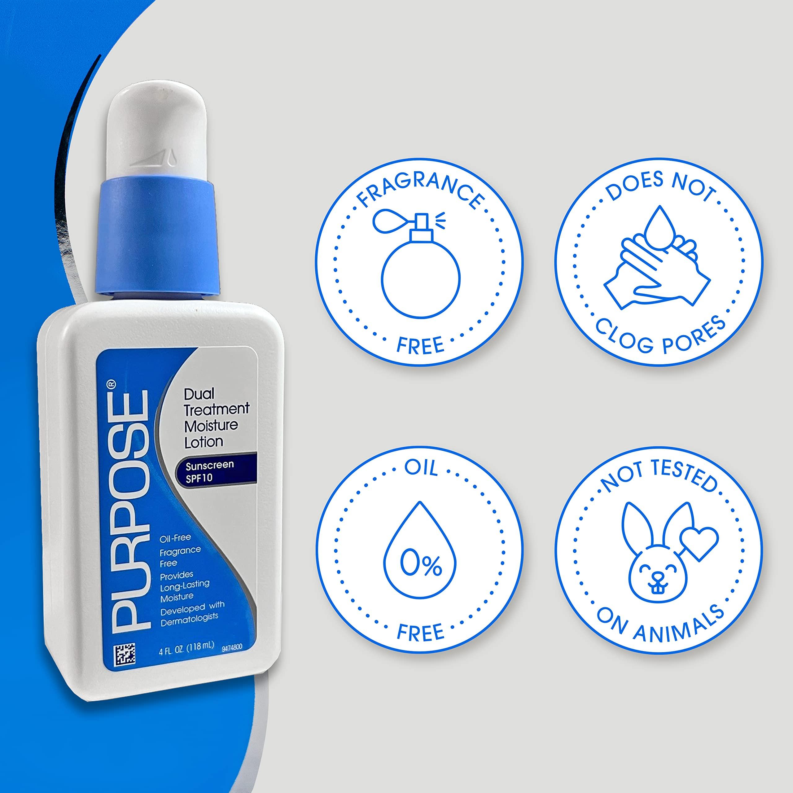 With a Purpose PURPOSE Dual Treatment Moisturizer, SPF 10 4 oz (Pack of 2)