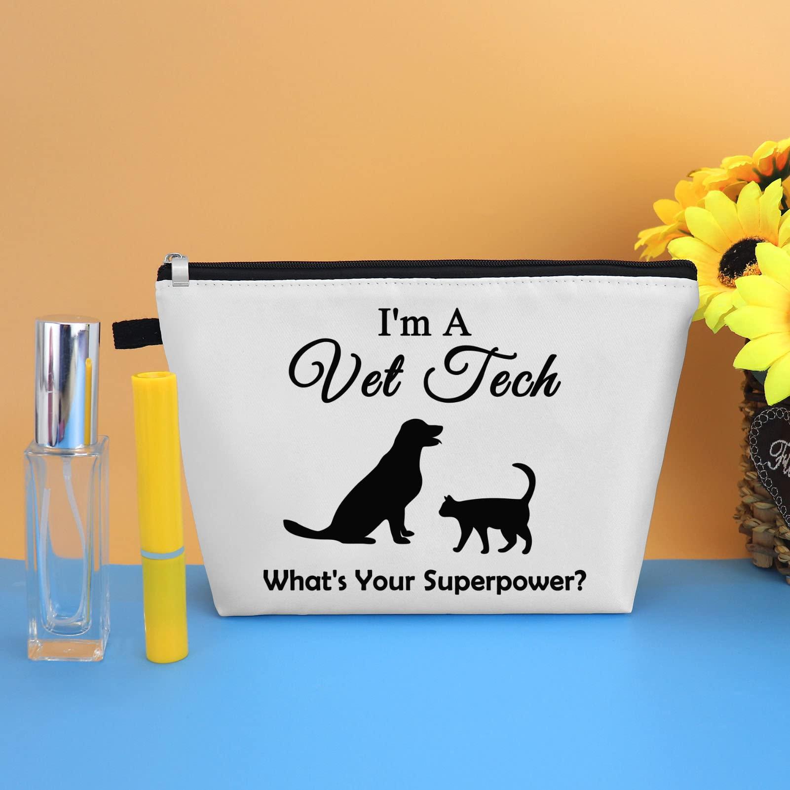 Mikela Vet Tech Gift Makeup Bag Veterinarian Appreciation Gift Thank You Gift for Vet Tech Cosmetic Bag Veterinary Student Graduation Gift Christmas Birthday Gift for Veterinarian Vet Tech Travel Pouch