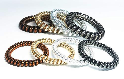 DYMSUP 10 PCS Spiral Hair Ties No Damage for Thick Hair, Hair Scrunchies for Women\'s Hair Ponytail Holders Plastic Hair Elastics Hair Bands Hair Coils