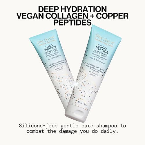 Pacifica Pacifica Coco Peptide Damage Care Shampoo & Conditioner Set - Repair Colored, Heat Treated Hair, Split Ends & Breakage, for Dry Hair - Clean Vegan & Cruelty-Free Dermatologist Tested