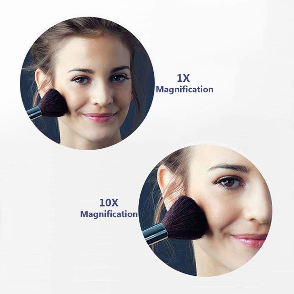 DJFHDIHRFHBVCASIJ Wall Mounted Mirror 1X/10X Magnification Double Side,Folding Vanity Lamp Retractable 360 Rotating Function Shaving Mirror