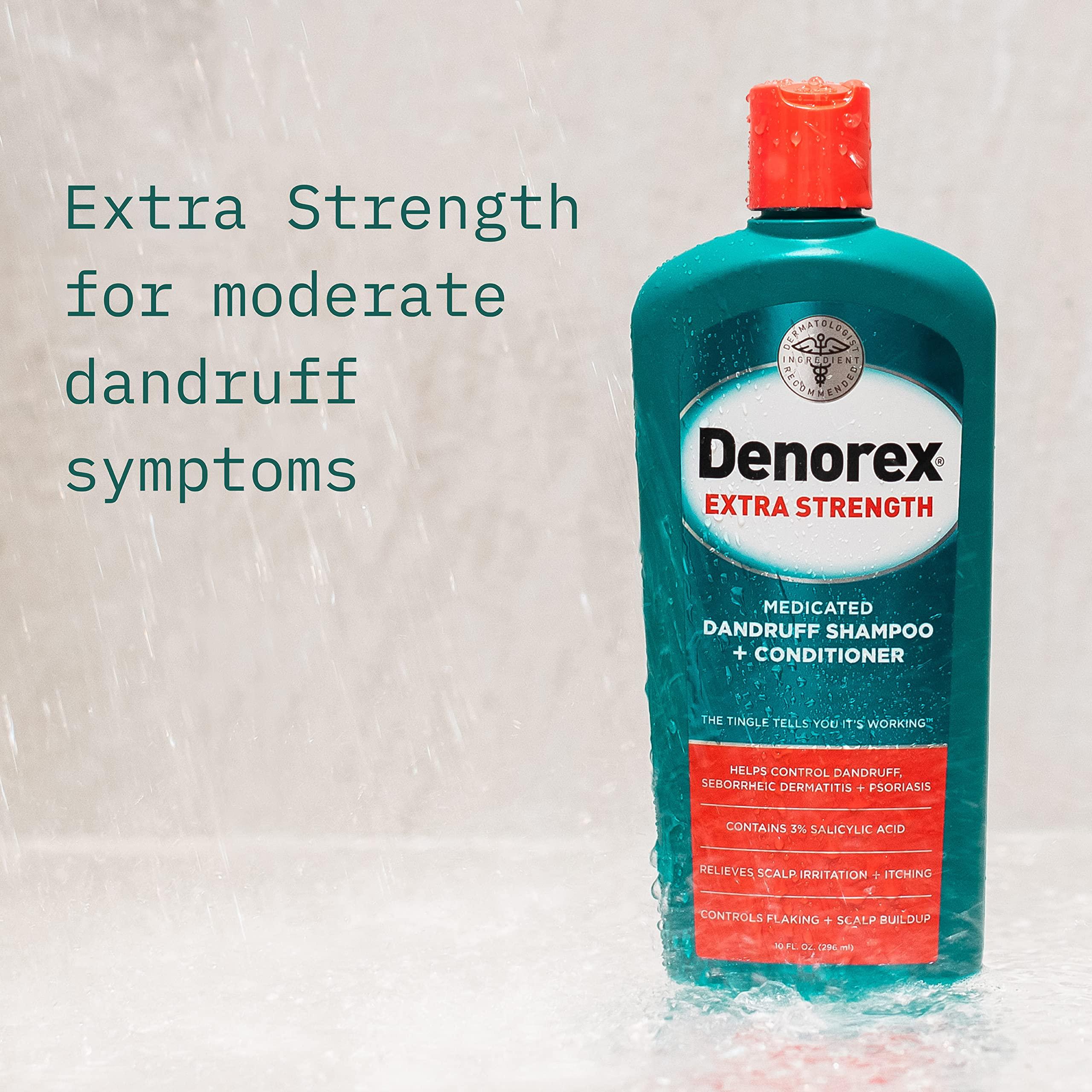 Denorex Denorex Extra Strength Anti Dandruff Shampoo & Conditioner Treatment, 3% Salicylic Acid Helps Relieve Moderate Symptoms of Dandruff, Seborrheic Dermatitis & Psoriasis, 10oz