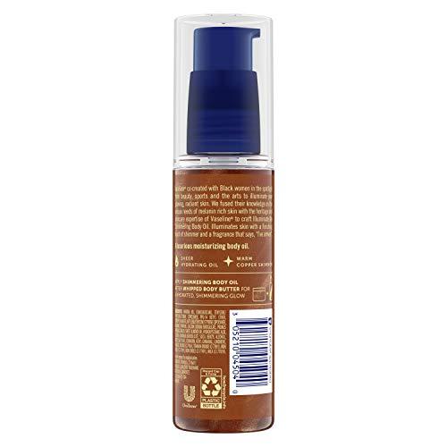 Vaseline Vaseline Illuminate Me Shimmering Body Oil Created for Melanin Rich Skin, Illuminates Skin with Finishing Touch of Shimmer for Glowing Skin 3.3 oz