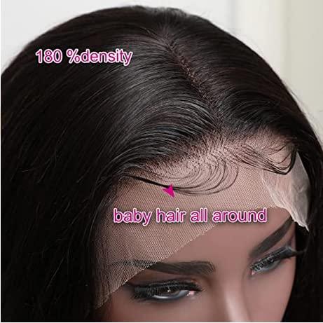 WUANYO 20 Inch Lace Front Wigs Human Hair 13x6 HD Transparent Lace Frontal Straight Human Hair Wigs Pre Plucked with Baby Hair Bleached Knots 180% Density Glueless Frontal Wigs Human Hair for Black Women