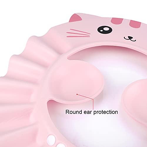 Ibluelover Baby Shower Cap Shampoo Shield Kids Bath Visor Protect Eyes Ears Face Adjustable Bath Shower Protector Hair Wash Shield Earmuff Waterproof Bath Cap for Kids