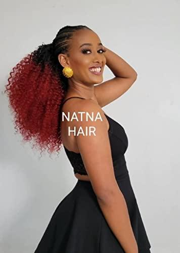 NATNA HAIR Natna Hair Synthetic 4 Bundle Hair Extension for Traditional Eritrean Ethiopian Hair Braiding (Sanday Burgundy)