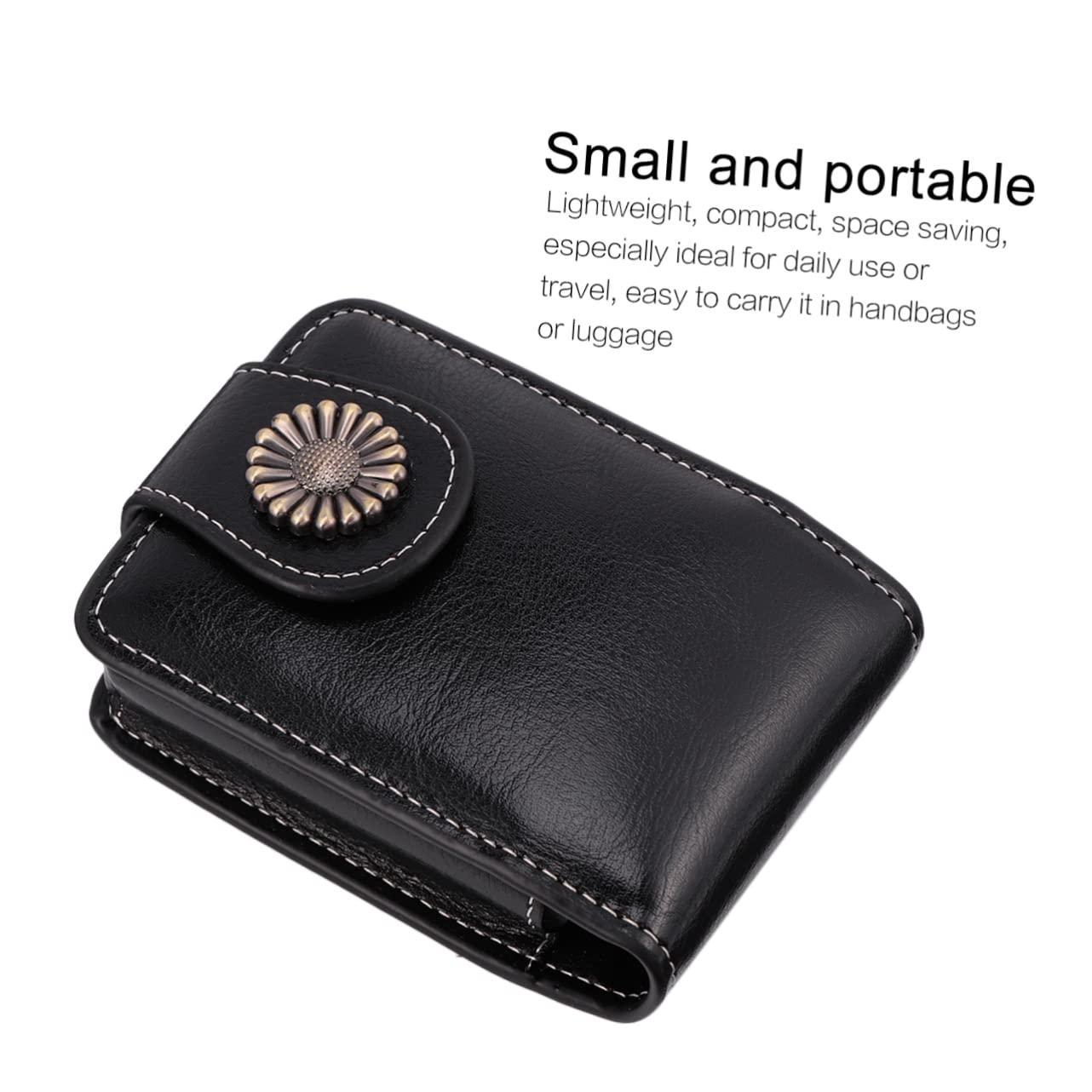 SOESFOUFU SOESFOUFU Leather Makeup Case Mirror Portable Travel Lipstick Pounch Holder for Women