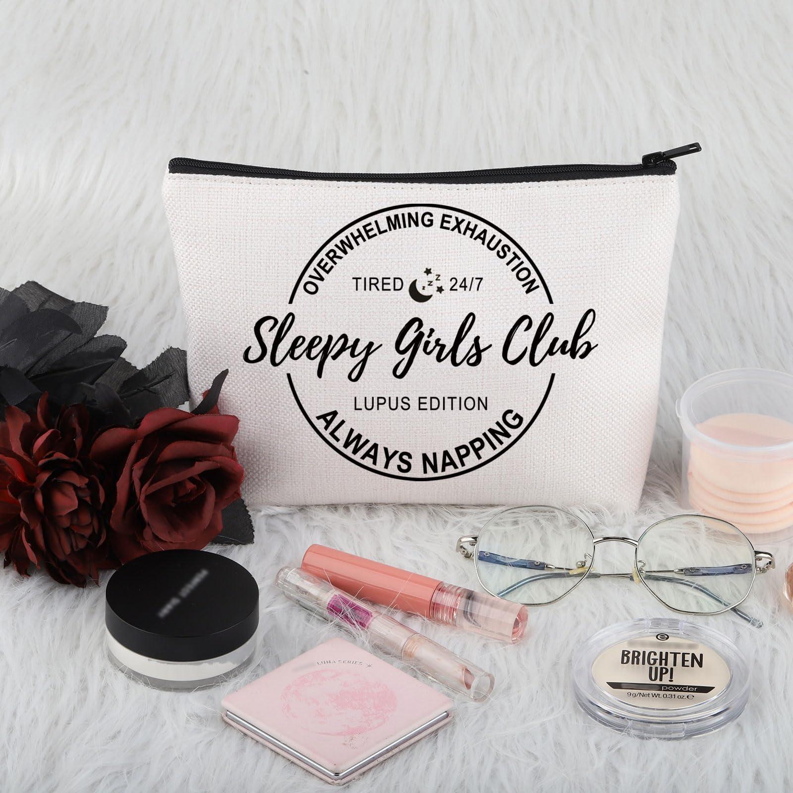 PWHAOO PWHAOO Lupus Awareness Gift Lupus Survivor Makeup Bag Chronic Illness Cosmetic Bag Lupus Warrior Gift (Lupus Survivor M)