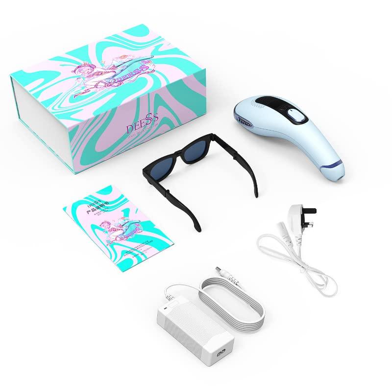 DEESS DEESS Laser Hair Removal with Sapphire Cooling System, GP592 IPL Hair Remover for Women and Men, 40F ICE Contact, Safety Mis-touch Sensor, at Home Painless Hair Removal Device for Face & Body