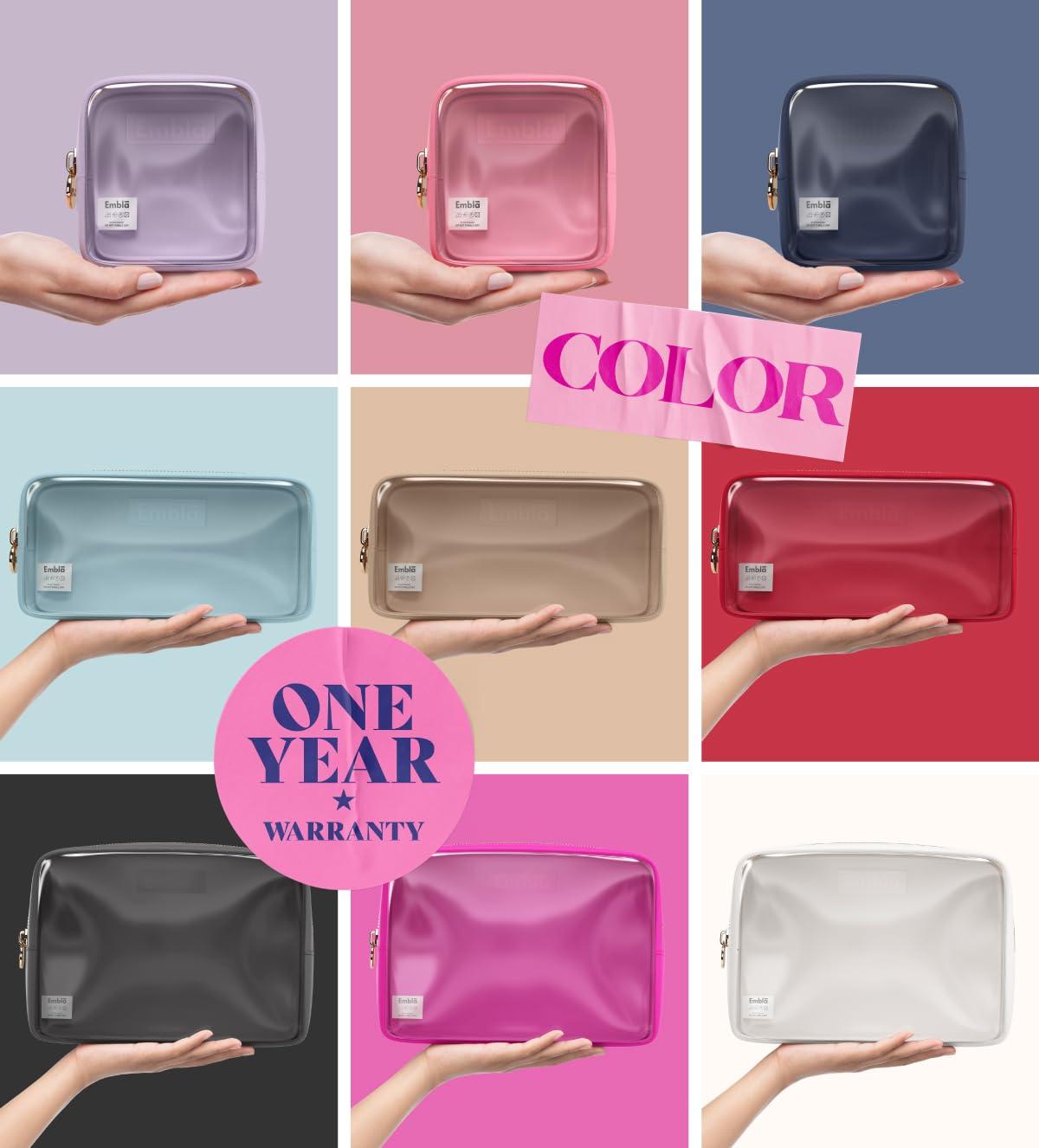 Embla Clear Cosmetic Bags Set of 3, Mini Small Large Makeup Bags For Women Clear Pouch Cosmetics Cases Zipper Cute Pouches Make Up Travel Toiletry Essentials Preppy Purse Organizer Makeup Cases, Fuchsia