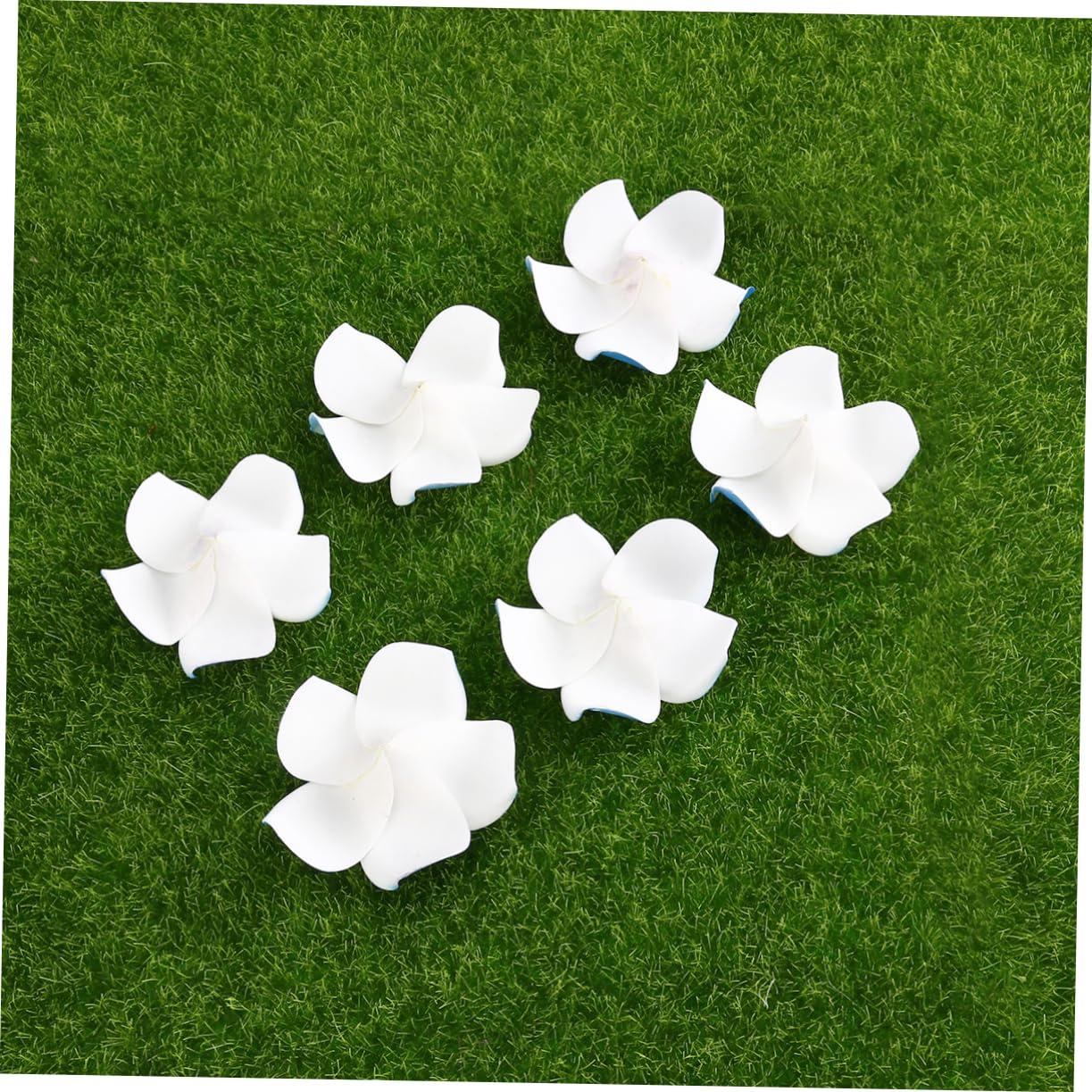 Ciieeo Ciieeo Set of 100 6cm Plumeria Fake Flowers Wedding Decorations Party Supplies Foam Hair Clip