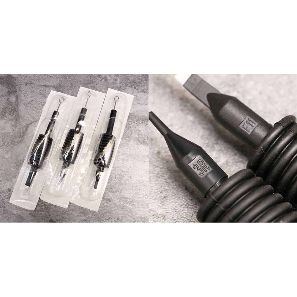TTOOGO Tattoo Needles And Tubes Combo - 20Pcs Tattoo Needles/25Mm with Disposable Tubes,Different Sizes 3RL 5RL 7RL 9RL 5RS 7RS 9RS 5M1 7M1 9M1 for Tattoo Machines Tattoo Kit Tattoo Supplies,15F
