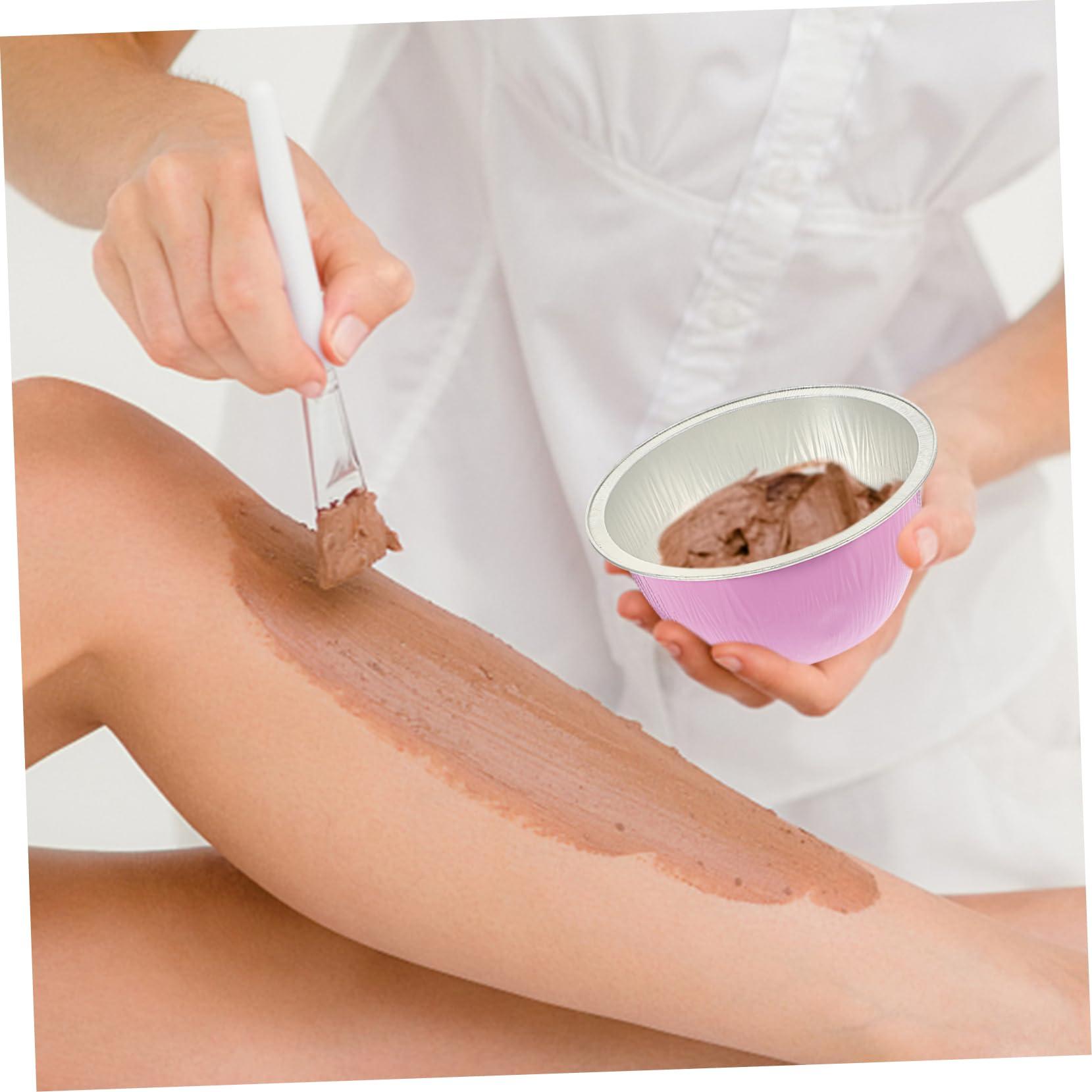 Angoily Angoily 10pcs Wax Melting Bowl Non- Stick Wax Bowl Chocolate Melting Pot Pan Cupcake Pie Aluminum Melting Bowl Liners Chaffing Dish Warmers Bowls Melter Heater Wax Pot Aluminum Foil Pink