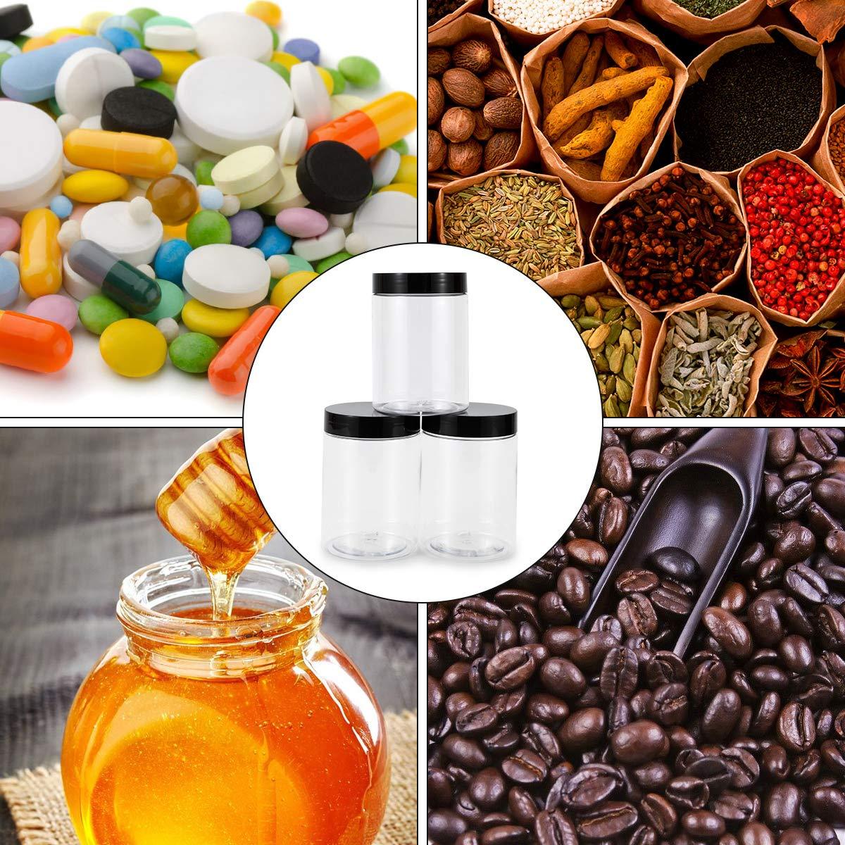 testyu testyu Plastic Jars with Lids, 8 OZ Wide Mouth Jars with Airtight Lids, Clear Empty Slime Containers with Lids, Multipurpose Storage Jars for Home Kitchen Food Arts Crafts Cosmetic Sample - 14 Pack