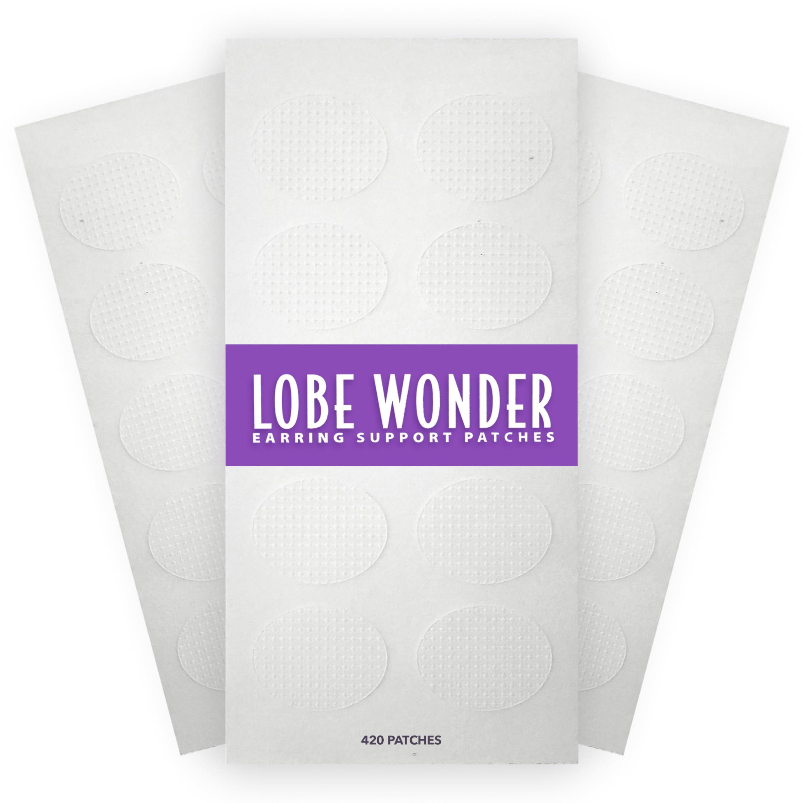 Lobe Wonder Lobe Wonder - The ORIGINAL Ear Lobe Support Patch for Pierced Ears - Eliminates the Look of Torn or Stretched Piercings - Protects Healthy Ear Lobes from Tearing - 420 Patches - Clear & Latex-Free